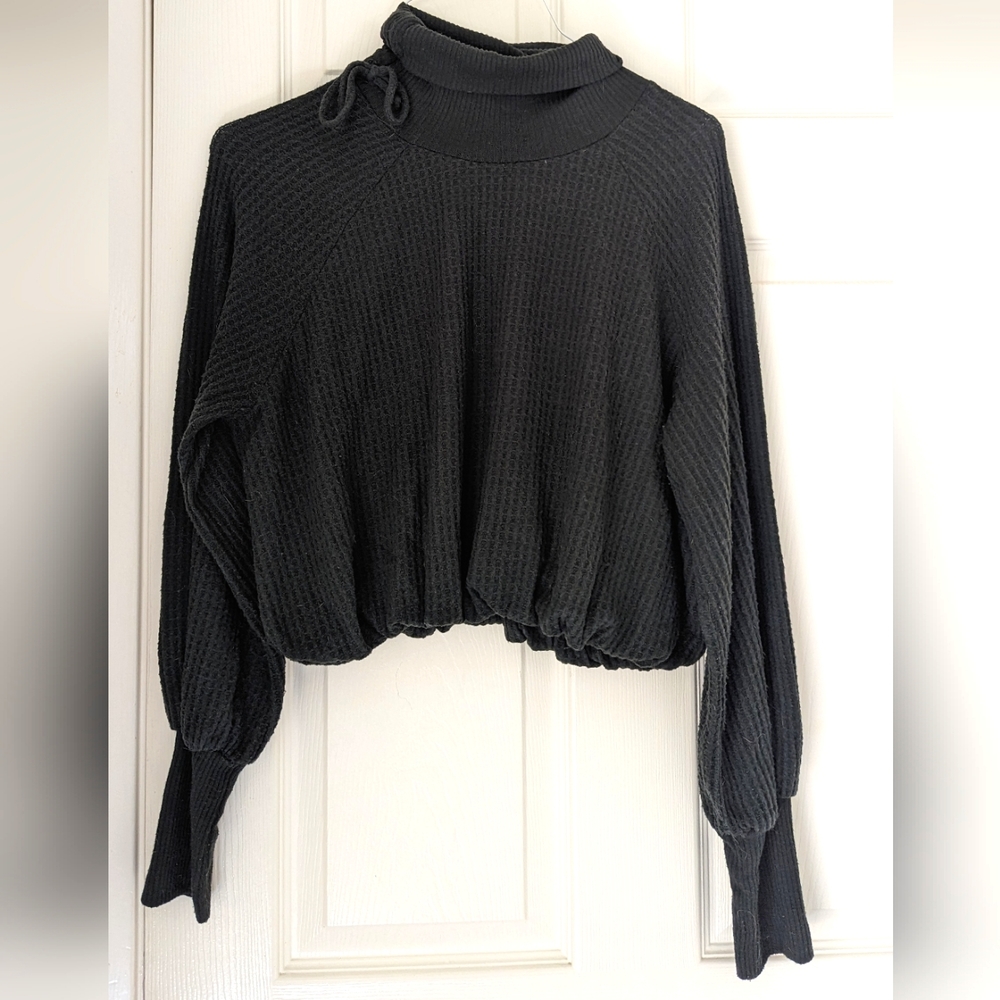 Project Social T cropped waffle knit turtle neck Sz sm